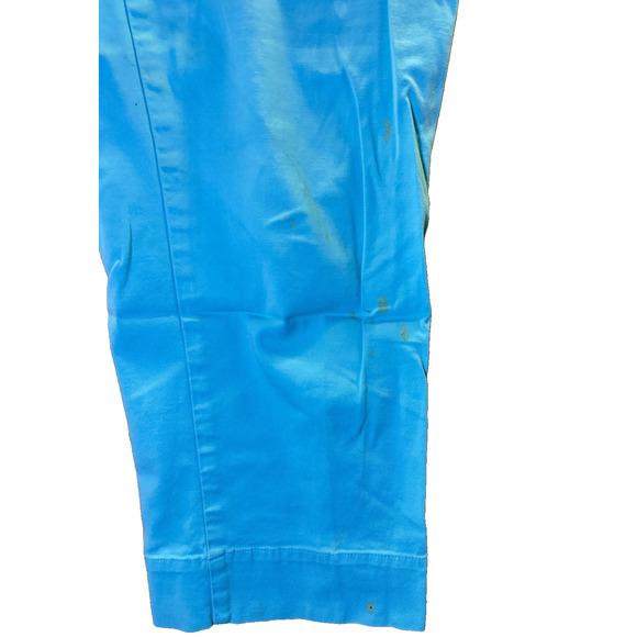 Talbots Teal Cropped Pants Size 6 Mid Rise Chino Style - Picture 4 of 6